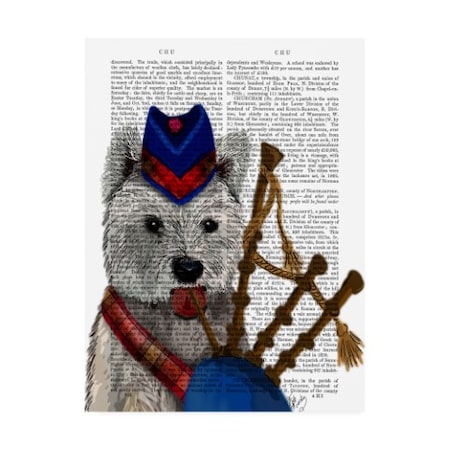 Fab Funky 'West Highland Terrier And Bagpipes' Canvas Art,24x32